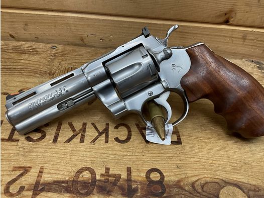 Revolver COLT Mod.Pyton.357, Kal..357Mag., Stainless!!! Holzgriff!!! Kontrastvisierung!!!