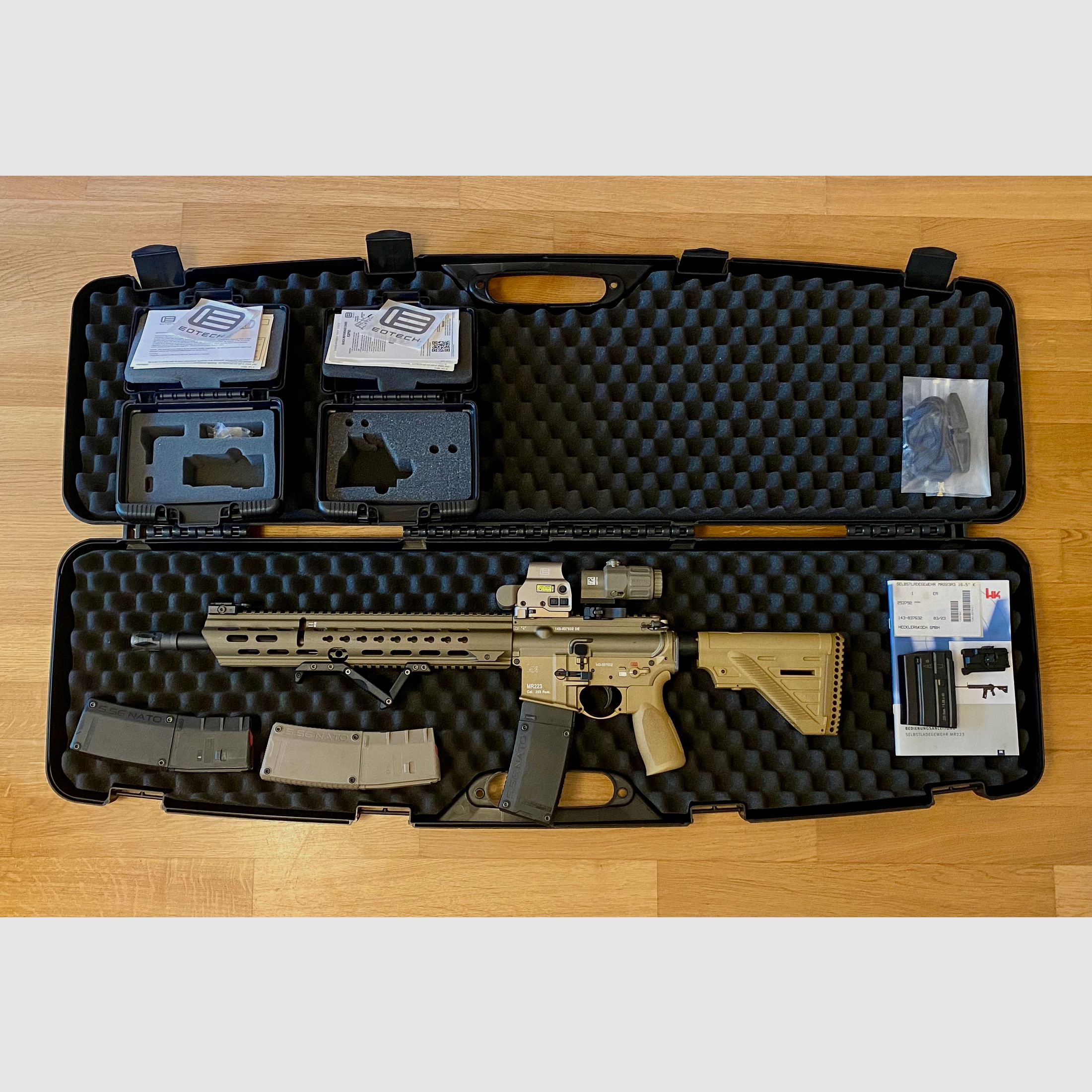 H&K MR223 A3 Slimline HKey in RAL8000 + EOTECH Set