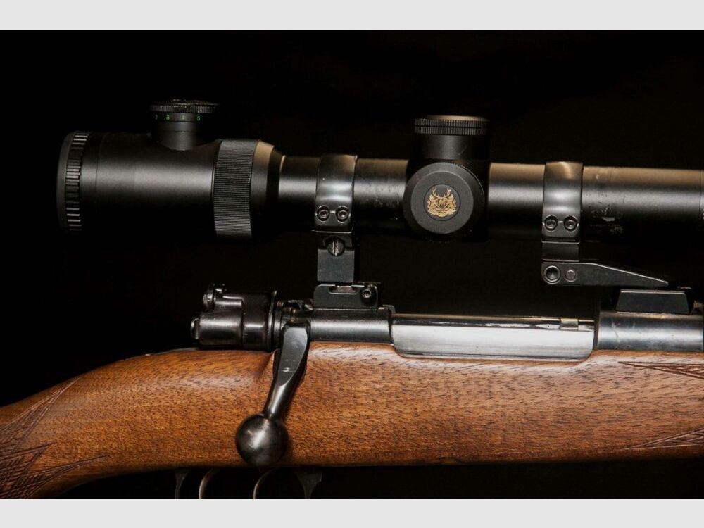 Karabin Velser Mauser System 98 Stutzen z montażem obrotowym i lunetą do polowania na dziki