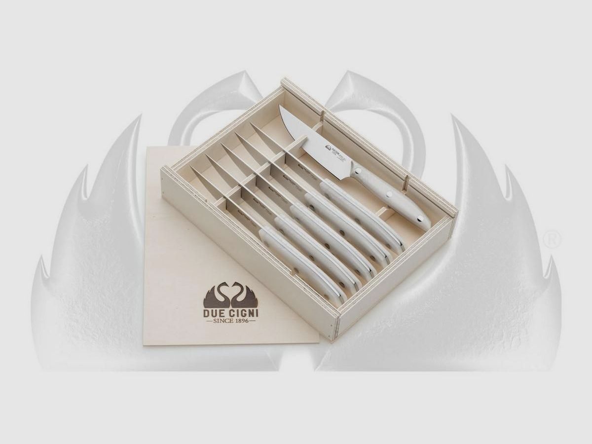 Set di Coltelli da Steak Due Cigni 1896 POM Bianco, immagine 6 di 6