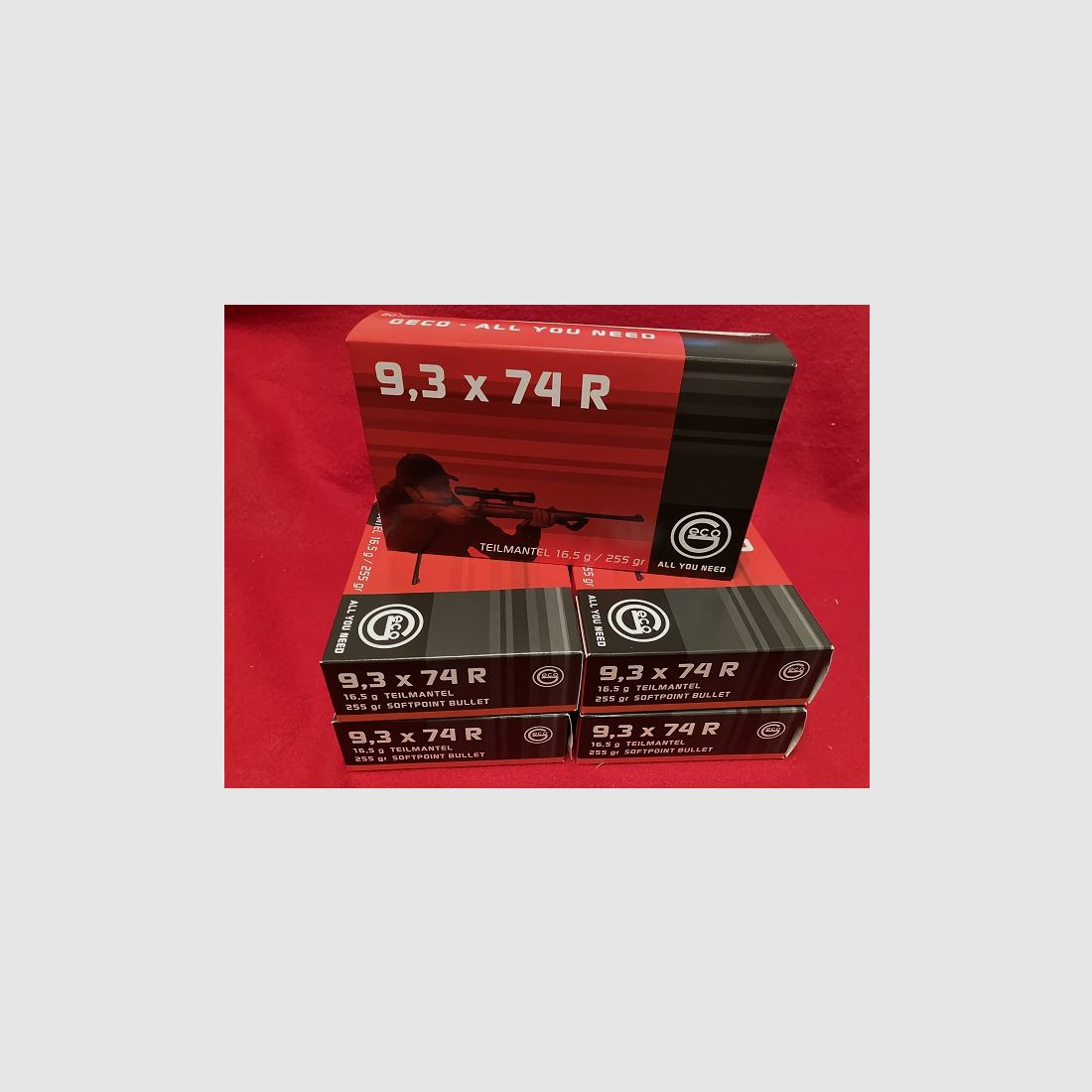 9,3x74R GECO Teilmantel 16,5 g (100 Schuss / 1 Los) Munition