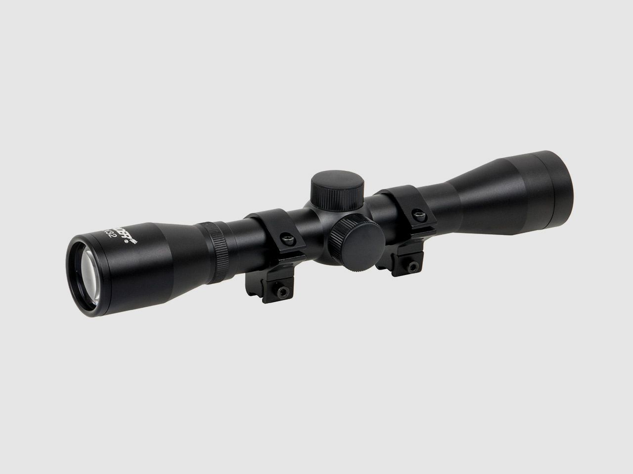 Zielfernrohr Leader 4x32, Duplex Absehen, 1 Zoll Tubus, mit Ringmontagen fĂĽr 11 mm Prismenschiene