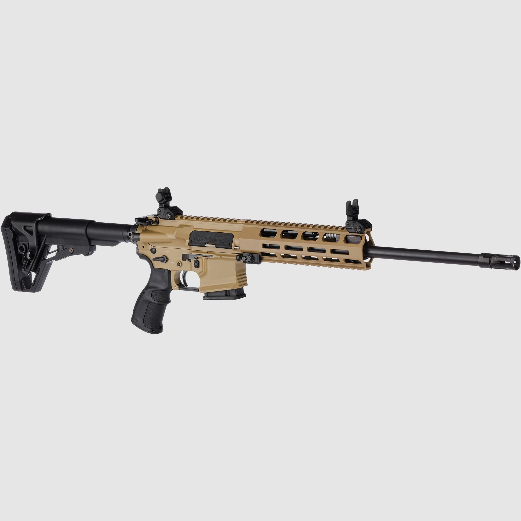 Haenel CR 223 M-LOK Handschutz Lauflänge 423 mm | Direktabzug | Handschutz kurz | Sandfarben | sportlich zugelassen, Kal. .223 Rem.