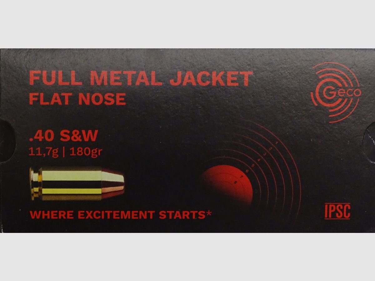 Geco .40S&W FMJ-Flat 180gr - 50 disparos