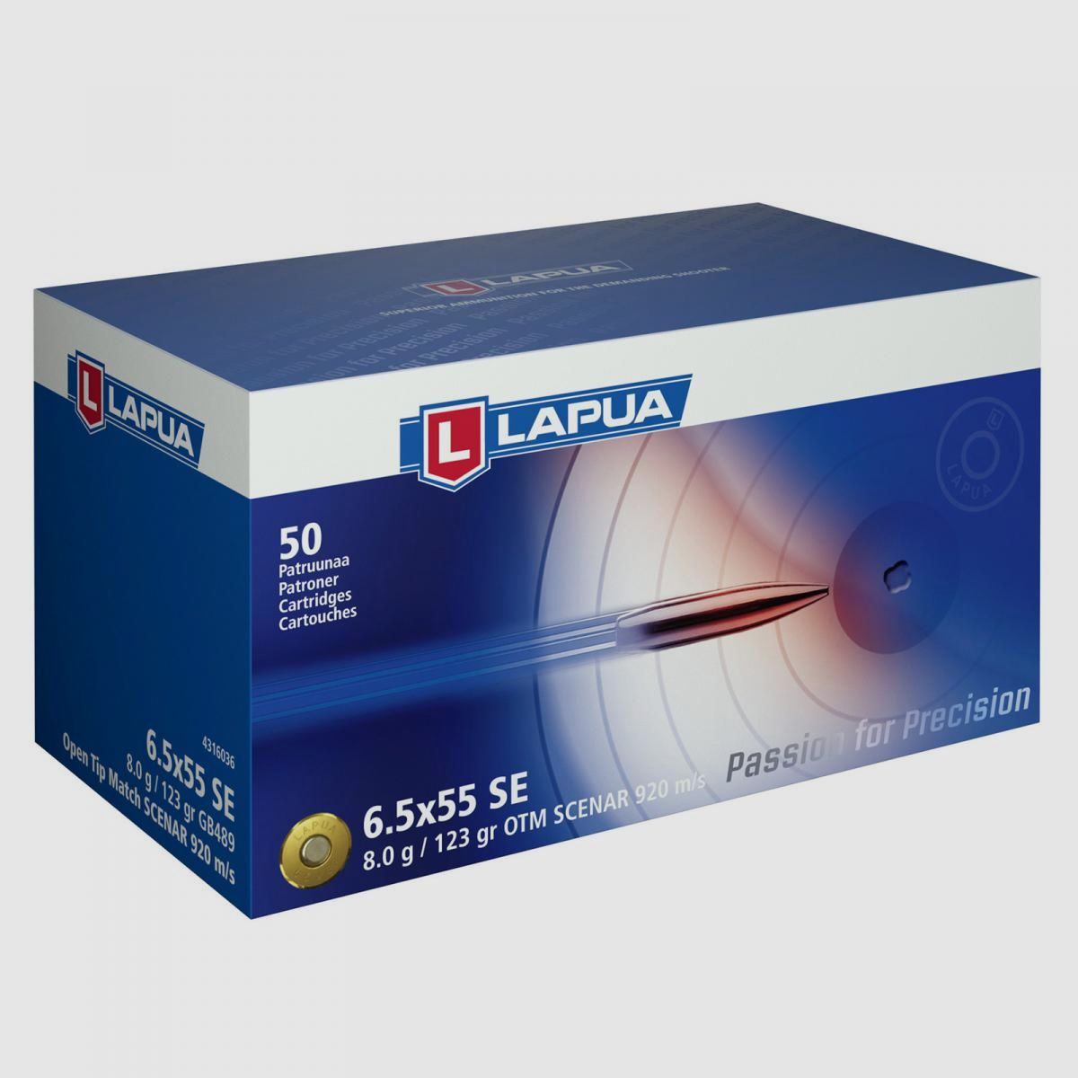 Lapua 6,5x55 SE 123GR Scenar 50 cartouches