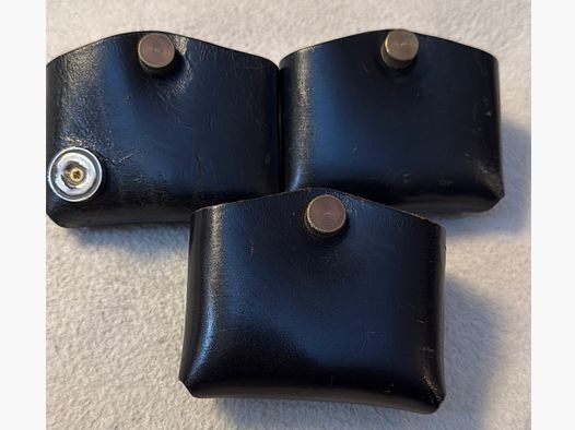 Front Line Doppelmagazintaschen, Leder, 3 Stück (davon 1 mit Magnet) für doppelreihige Magazine  