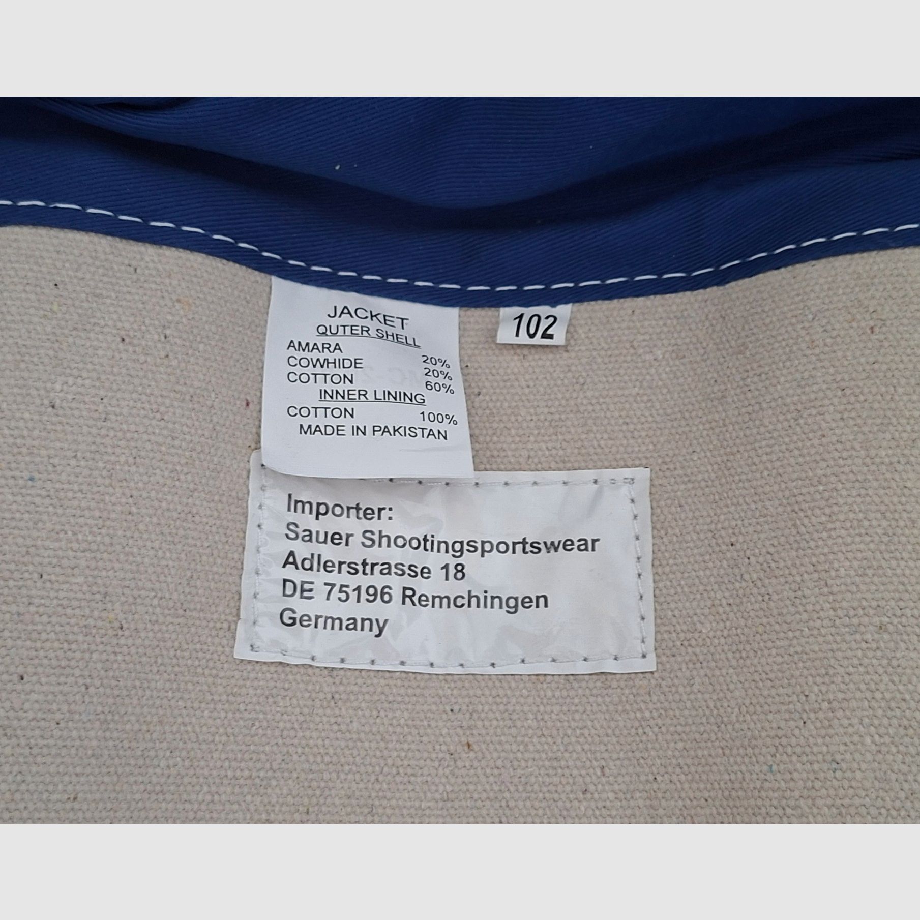 Sauer Schießjacke Langarm neu mit Rechnung