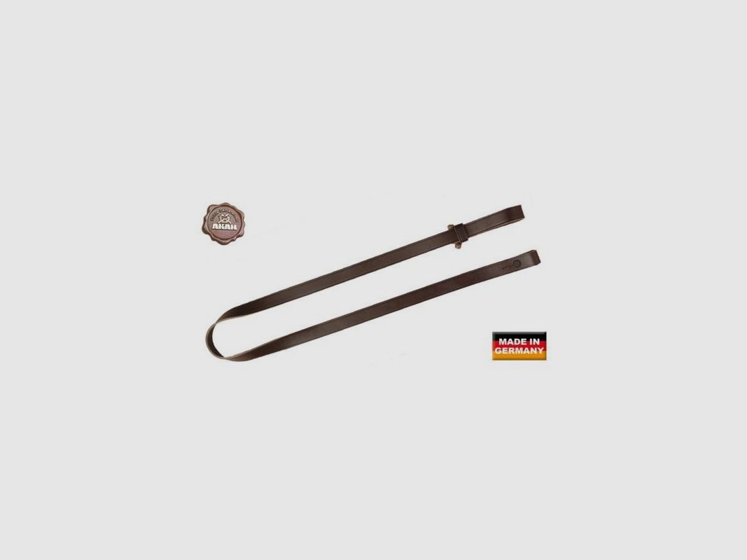 GEWEHRRIEMEN LEDER BRAUN MIT KNEBEL 20 MM LÄNGE 105 CM