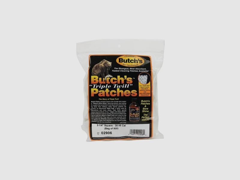 Butch's Triple Twill Panni per la pulizia 500 pezzi per .35 - .45 / 10mm / 9mm