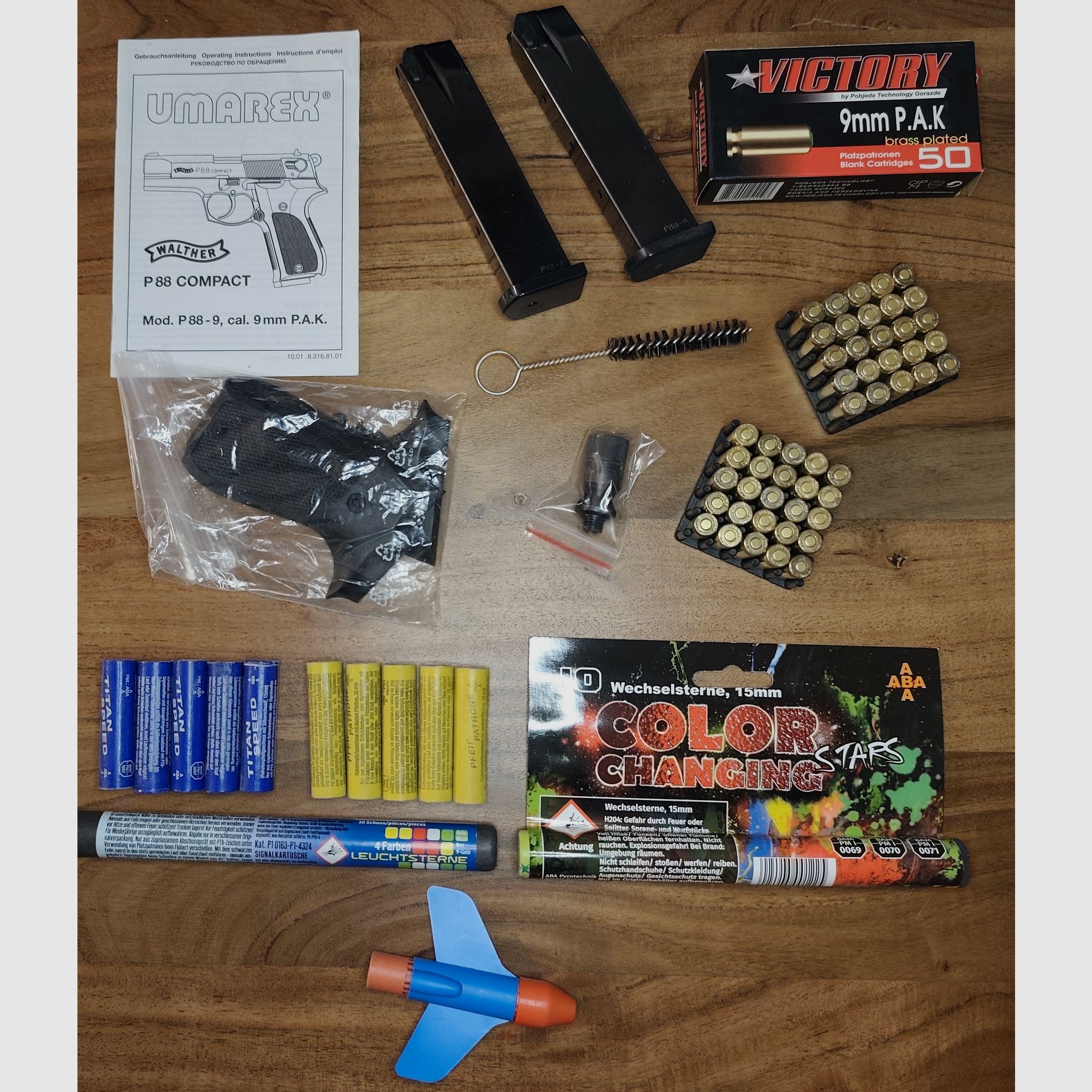 Walther P88 Compact Nickel PTB 764 Silvester-set ver.Pyro+50 schoten munitie