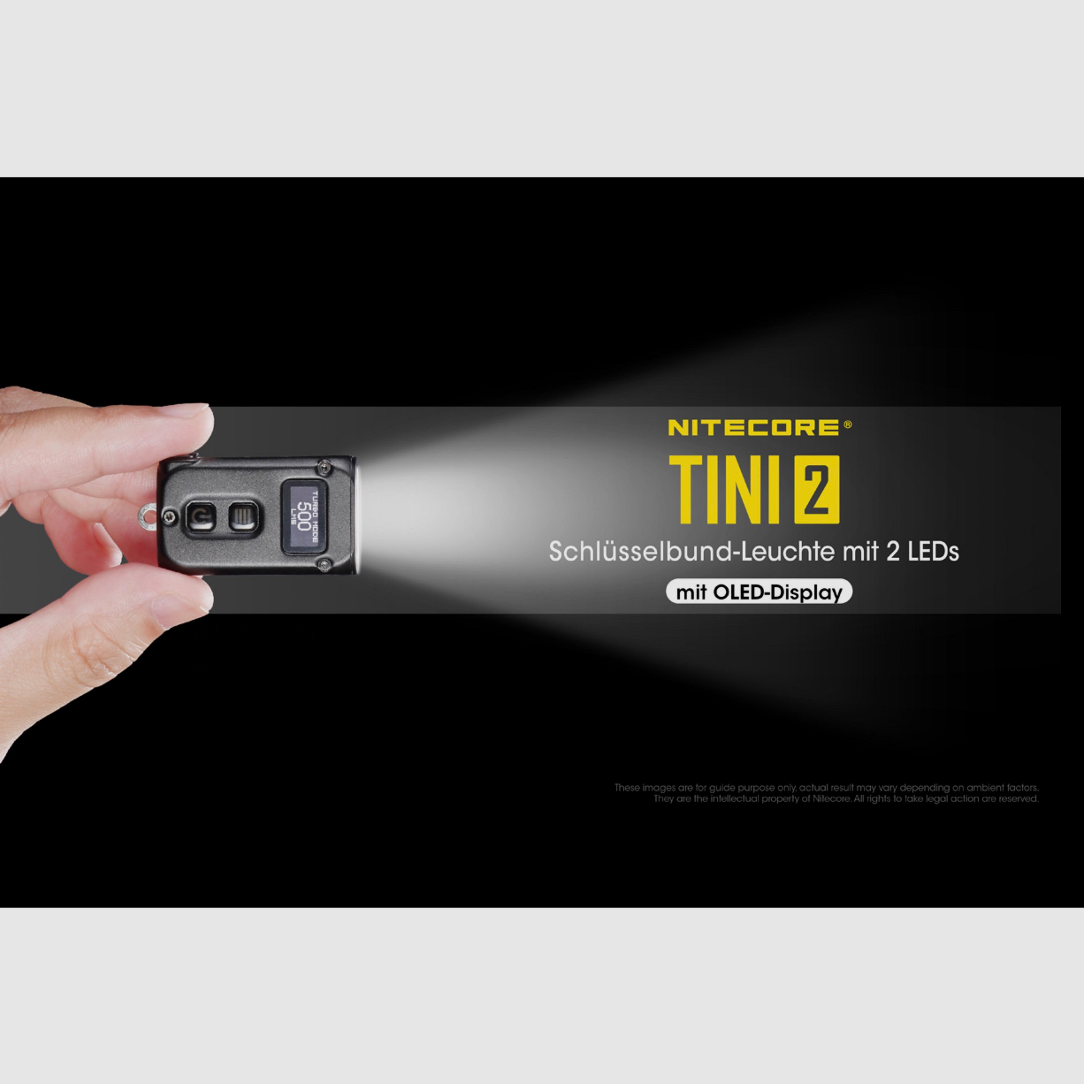 Nitecore TINI2 schwarz LED Taschenlampe 500 Lumen