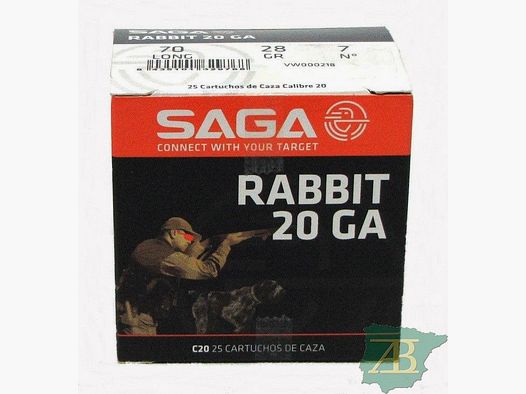 CAJON CARTUCHOS SAGA CAL. 20 RABBIT DISPERSANTE