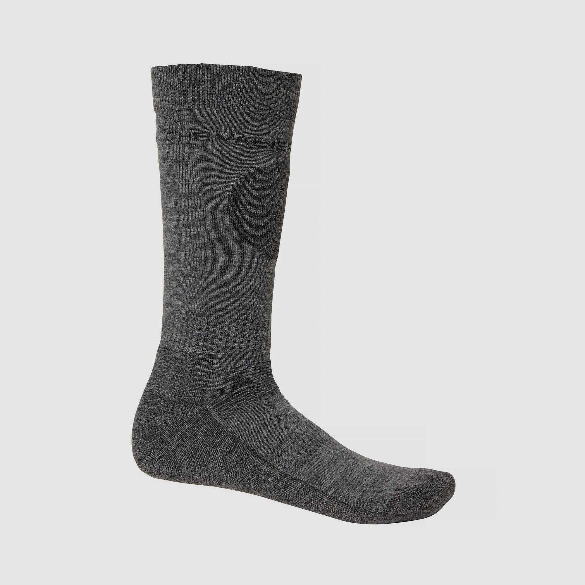 Chaussettes Chevalier en laine mérinos, 46/48, anthracite
