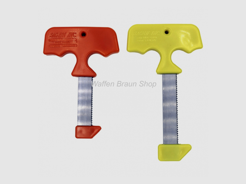 Legend's breaking saw for safe and easy breaking. T-handle for a firm grip, with a stopper that