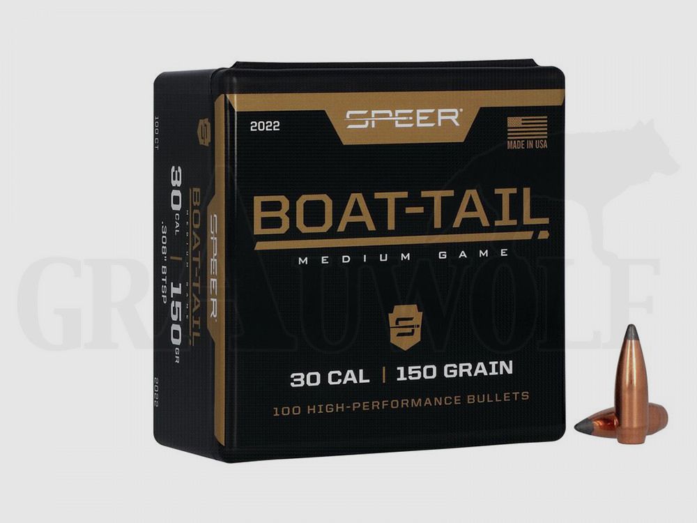 .308 / 7.62 mm 150 gr / 9.7 g Speer SPBT Bullets 100 Pieces