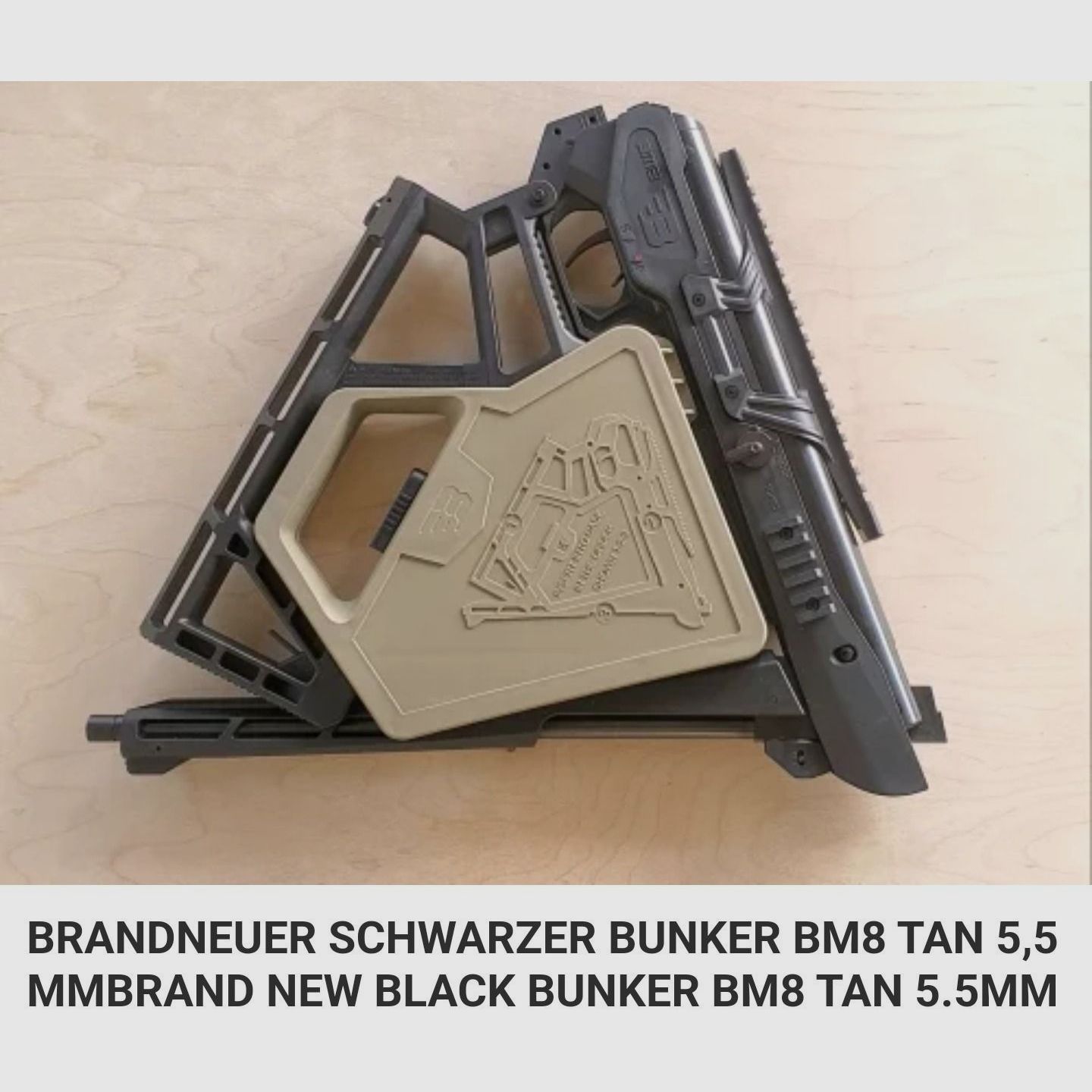 Black Bunker BM8 foldable Survival Air Gun air rifle break barrel cal. 5.5 mm Diabolo black -7.5 Joule