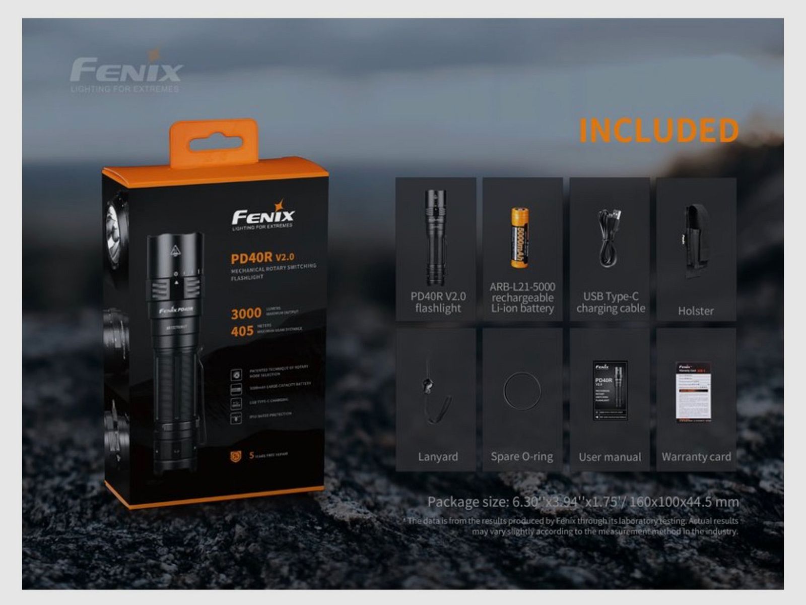 Fenix FEPD40V2 Taschenlampe PD40R V2.0 LED Taschenlampe