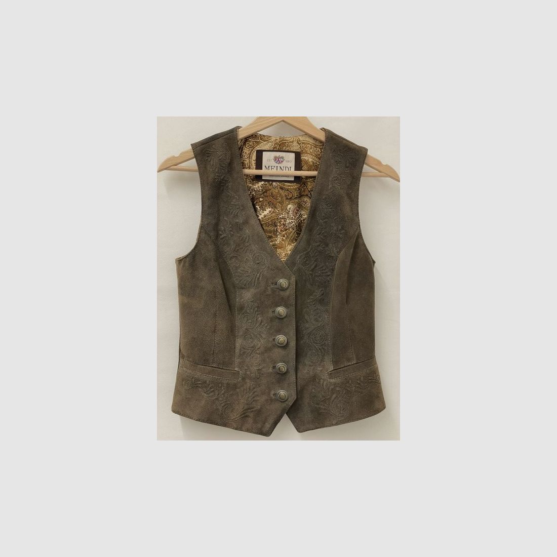 Meindl Clementine gilet in pelle da donna in torba, immagine 1 di 2
