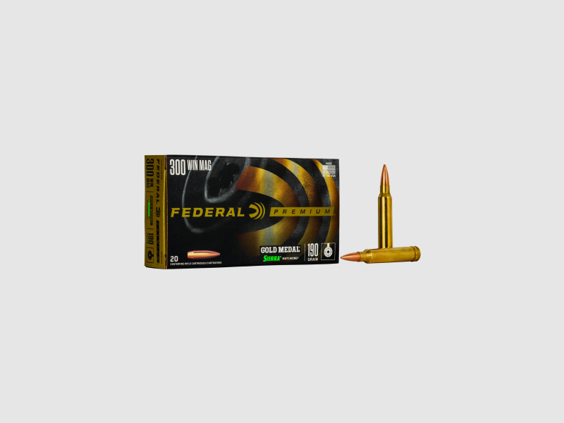 Federal Munitions de Fusil Gold Medal .300 Win. Mag. 5,8 g / 90 gr Sierra Matchking Boat Tail Hollow Point