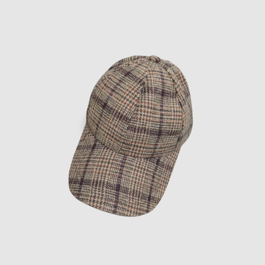 CAP WITH CHECK PATTERN CAMEL/BROWN, image 1 of 2