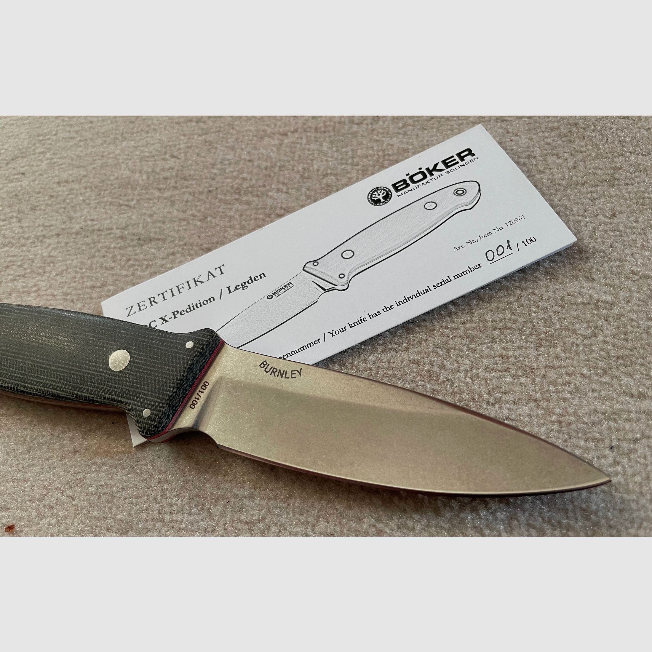 Böker Cub CDC Xpedition N690 - Limited Edition Nummer 001 v. 100 - Lucas Burnley