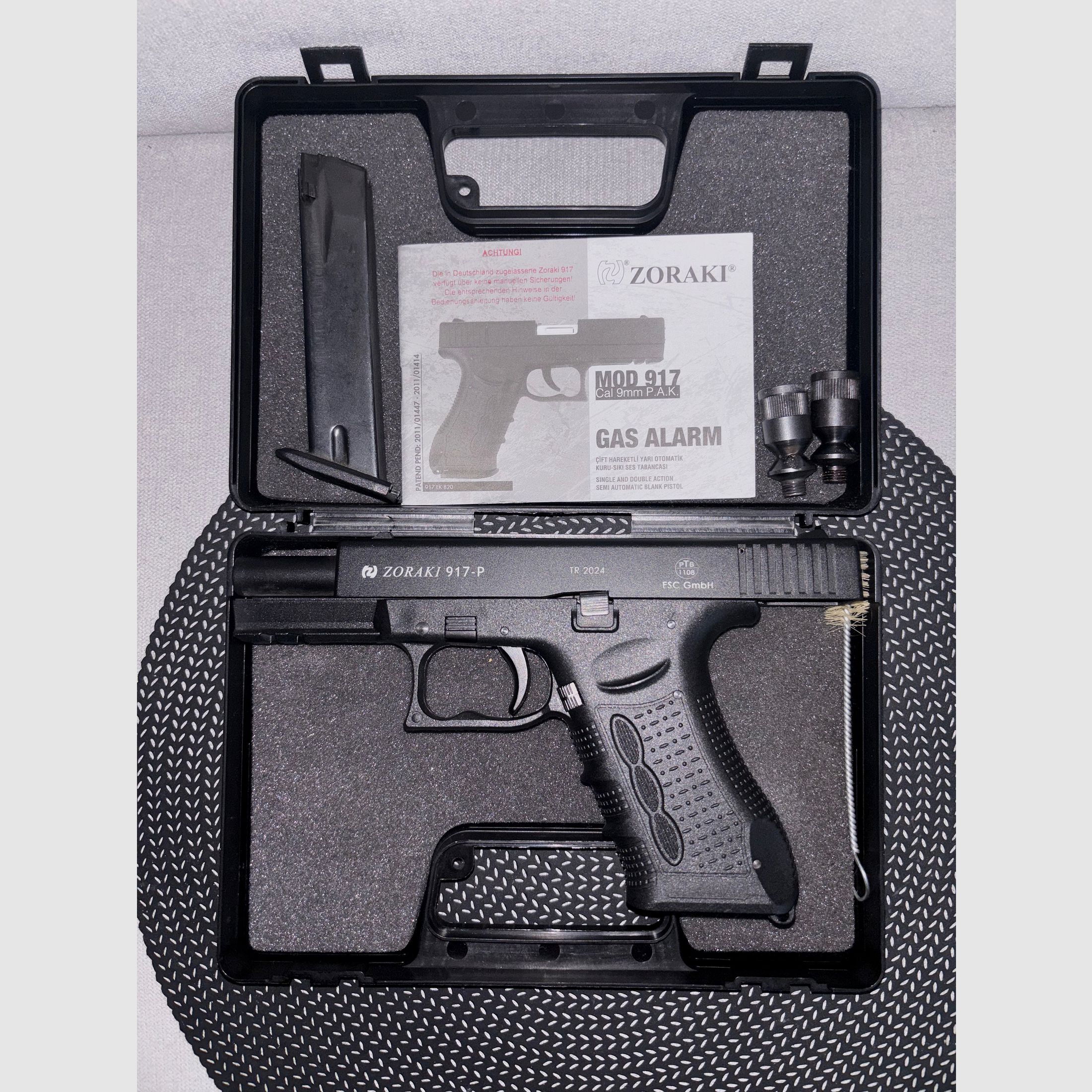 Zoraki 917-P 9 mm P.A.K. Schreckschusspistole mit Zubehör