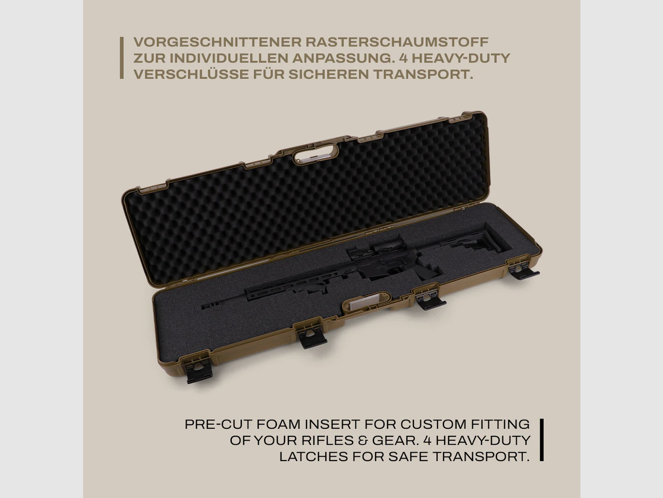 Funda para Rifle Winter W11 117 cm – estuche rígido robusto para armas largas