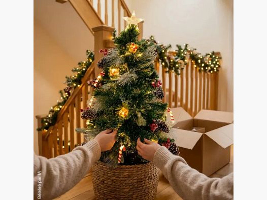 Weihnachtsbaum Licht Faseroptik 90 cm - Warmweiß