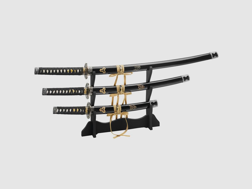 Hattori Hanzo Set - Tanto + Wakizashi + Katana + Präsentationsständer - Boker - 05ZS518