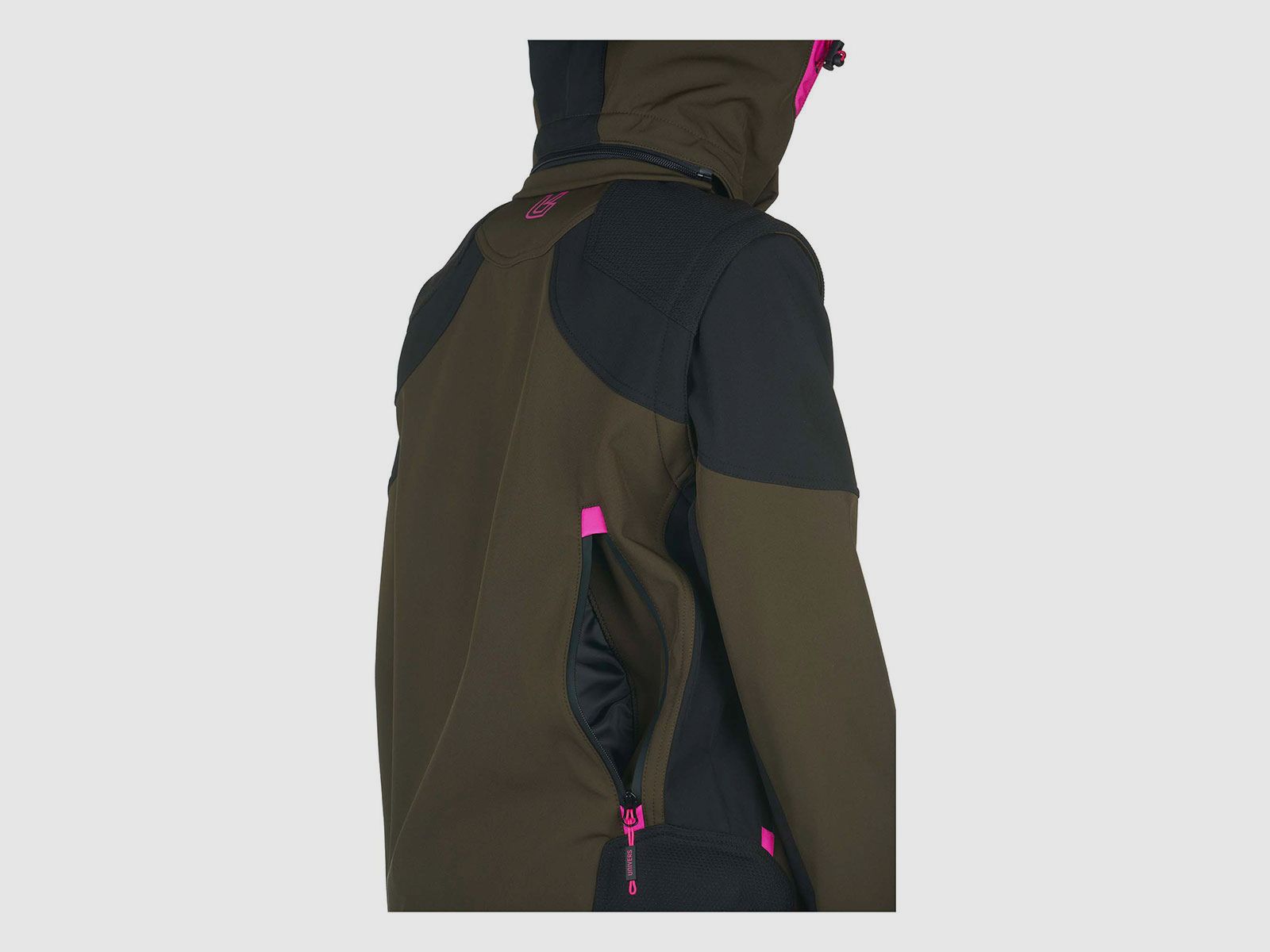 UNIVERS – DAMEN – JAGDJAKE CACCIA CORTINA MIT ABNEHMBARER ÄRMEL U-TEX Grün/Fuchsia, Bild 6 von 6