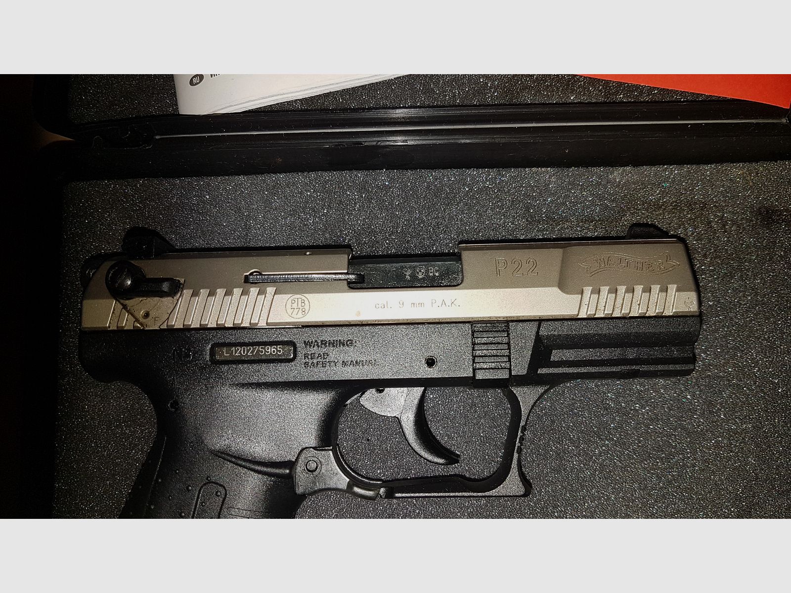 WALTHER P22 Pistolet d'alarme 9 mm P.A.K. Nickelé