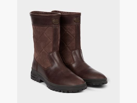 Le Chameau Dames JAMESON Mid Quilted Femme Caramel Lederen Laars