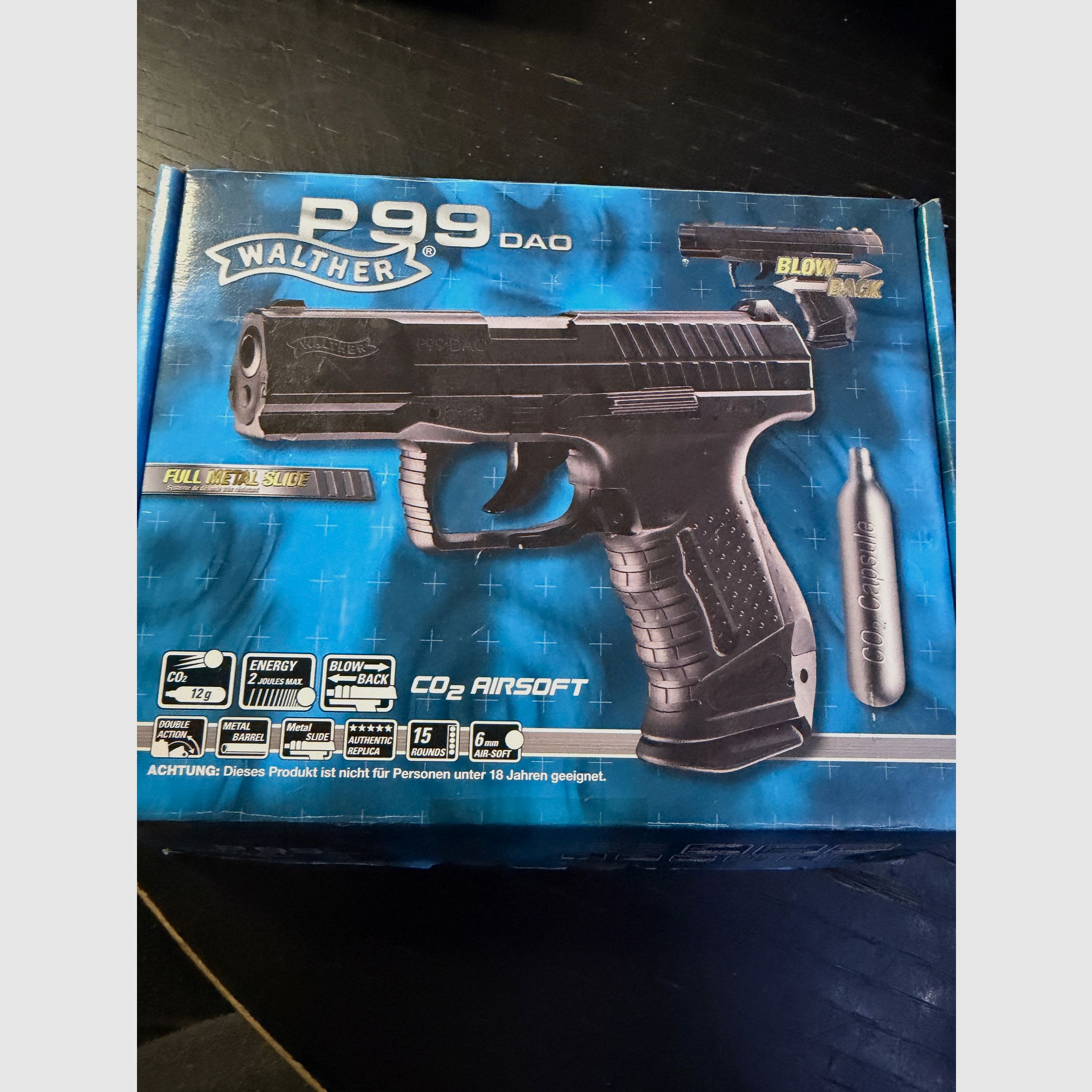 Walther p99 DAO co2 airsoft top Zustand viel Zubehör 