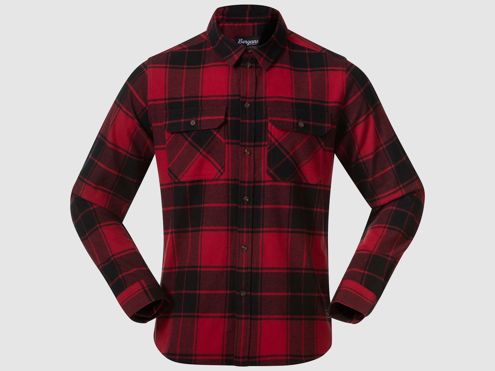Bergans Nordmarka Camisa de Franela para Hombre Roja/Negra a Cuadros S