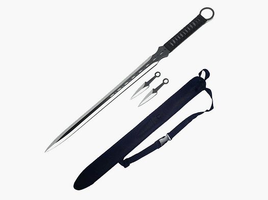 Ninja Schwert mit 2 Kunai und Nylonband