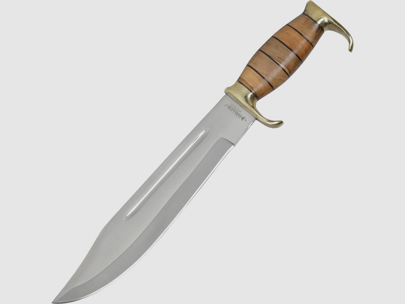 Sturdy Bowie knife with wooden handle
