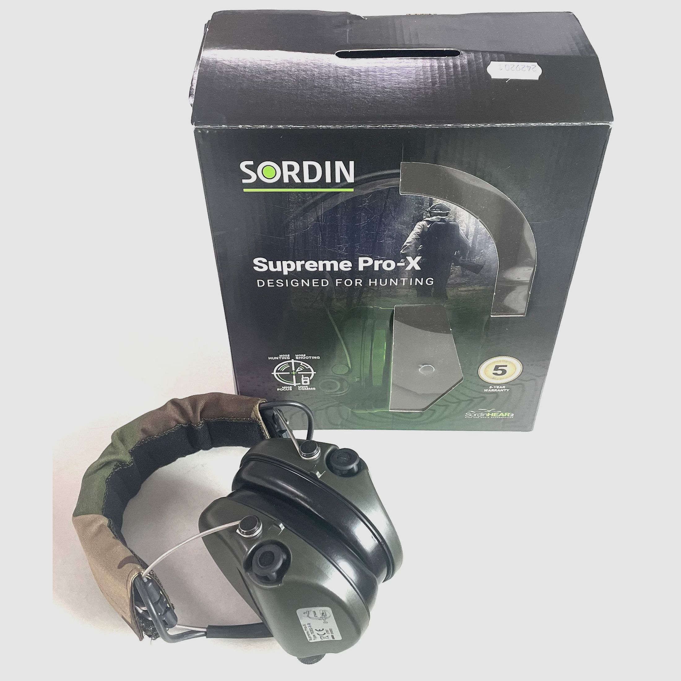 BWare Sordin 75302-X-S Elektronischer Gehörschutz Supreme Pro X Headband Grün Camo V392