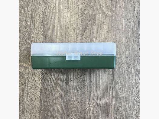 Fritzmann Munitionsbox für 50 Patronen .45 ACP mit Scharniere Grün/Klar