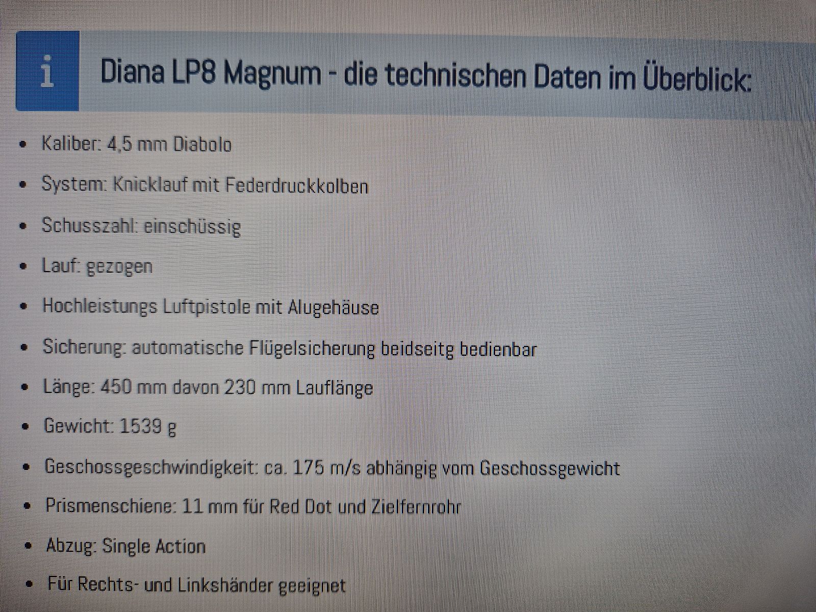 Diana LP 8 Magnum