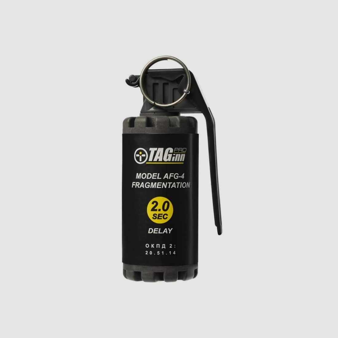Taginn AFG-4 Mini Airsoft Splittergranate mit Kipphebel (schwarz/gelb)
