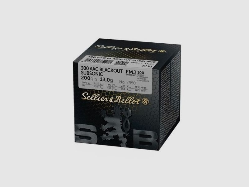.300 AAC BLK Sellier & Bellot SUBSONIC FMJ 13.0g / 200grs., Bild 1 von 2