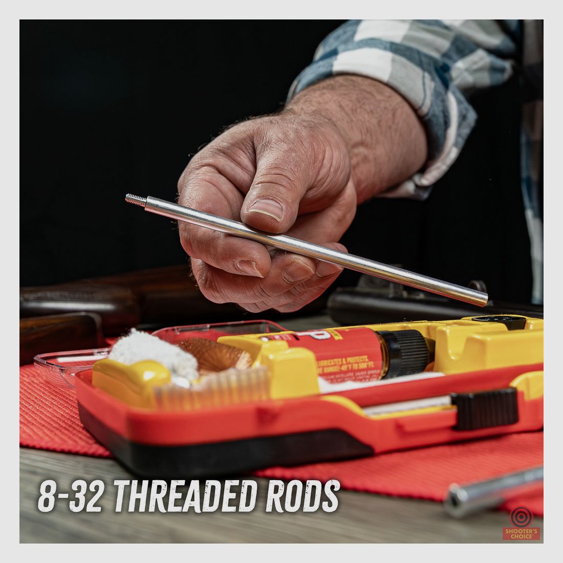 Shooter's Choice 12 Gauge Gun Cleaning Kit incl. FP-10 CLP + Adapter 8-32→5/16-27 (SHF-SRK-12)