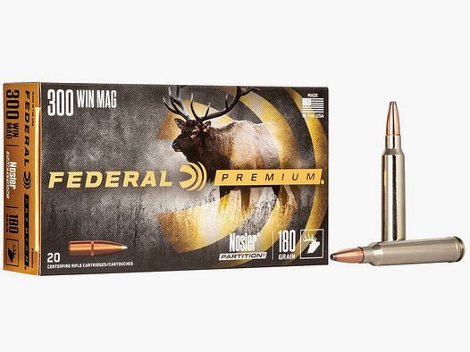 Büchsenmunition FEDERAL Nosler Partition – 300 Win. Mag. – 180 grains