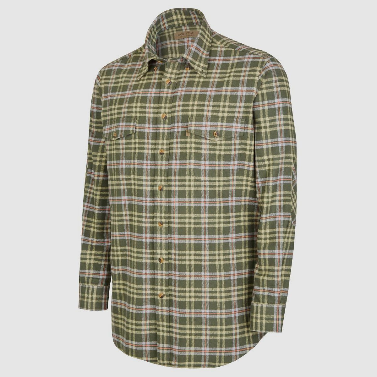 Böcker Hemd Flanell Comfort Fit Oliv kariert
