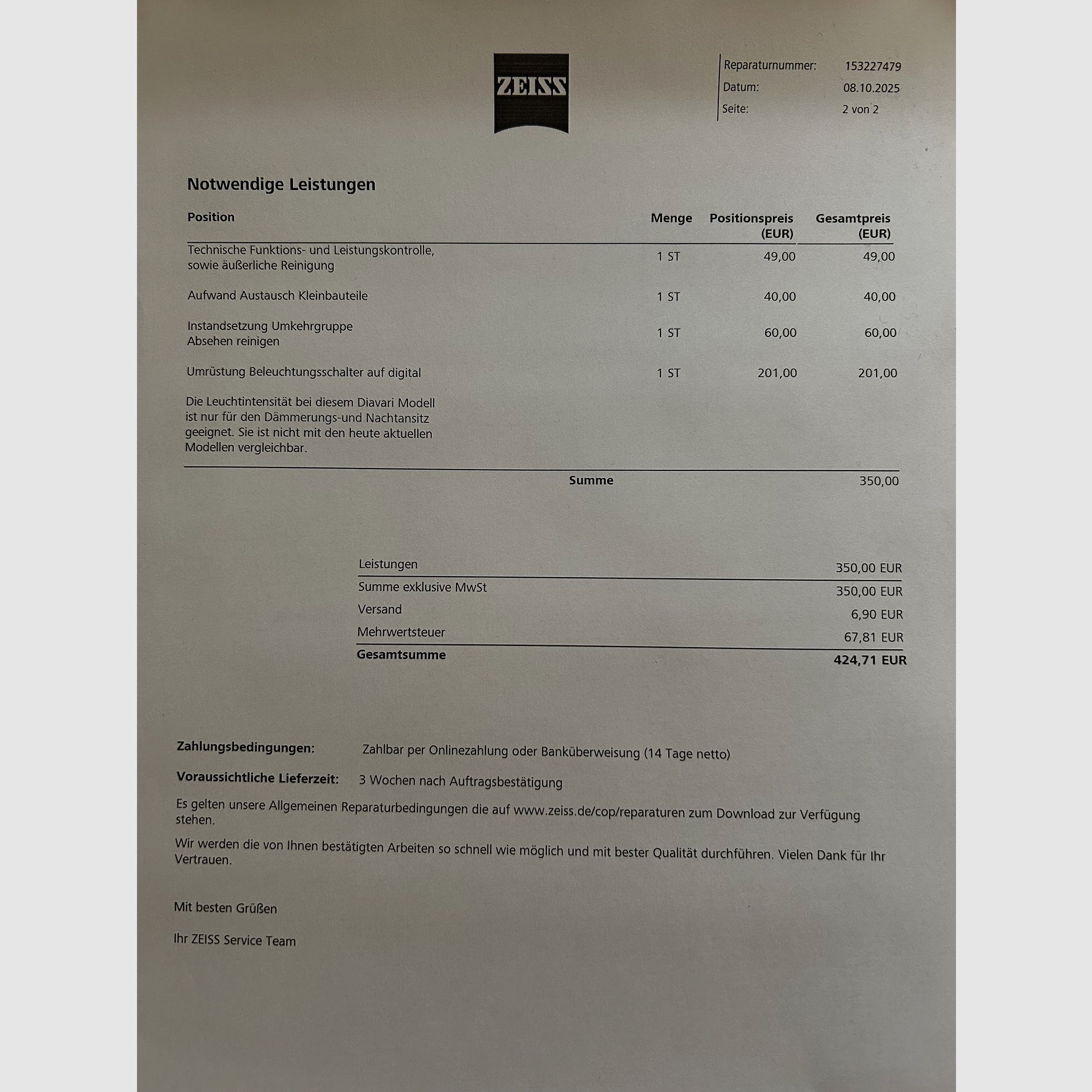 Zeiss Diavari-ZM 3-12 x 56 T*