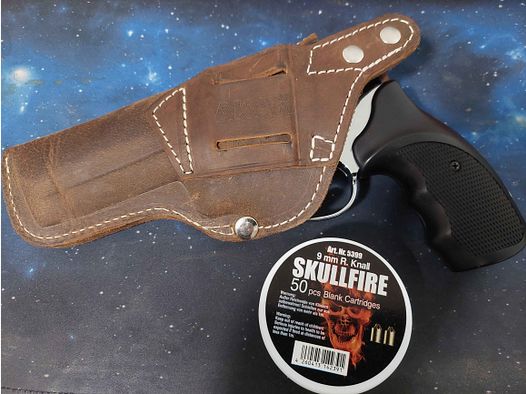 Ekol Viper Chrome 4.5 inches with S&W leather holster and cartridges