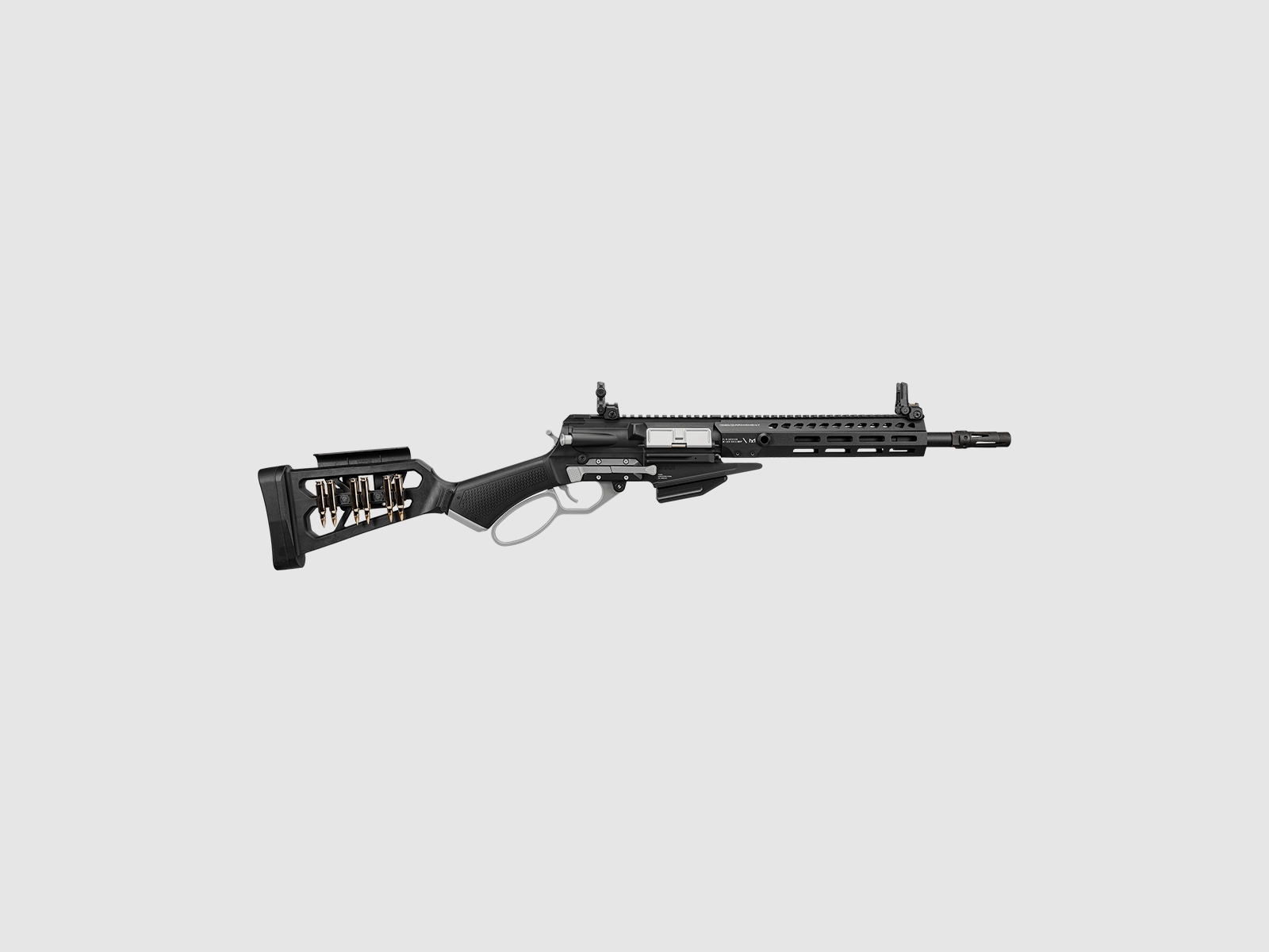 LevAR PLATA Gas Powered Lever Action Rifle with Aluminum Handguard in Black -F- | G&G, image 1 of 8