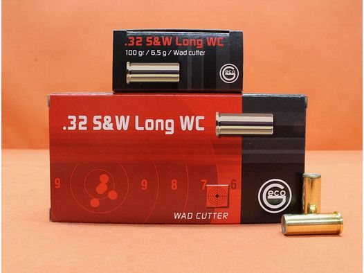 GECO Patrone .32S&WLongWC GECO 100grs LWC (2127601) VE 50 Patronen/ 6,5g Blei-Wadcutter