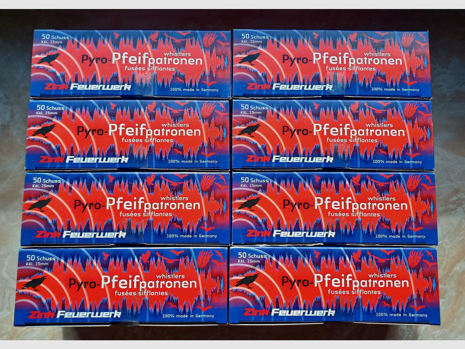 400 Zink Pfeifpatronen 15mm