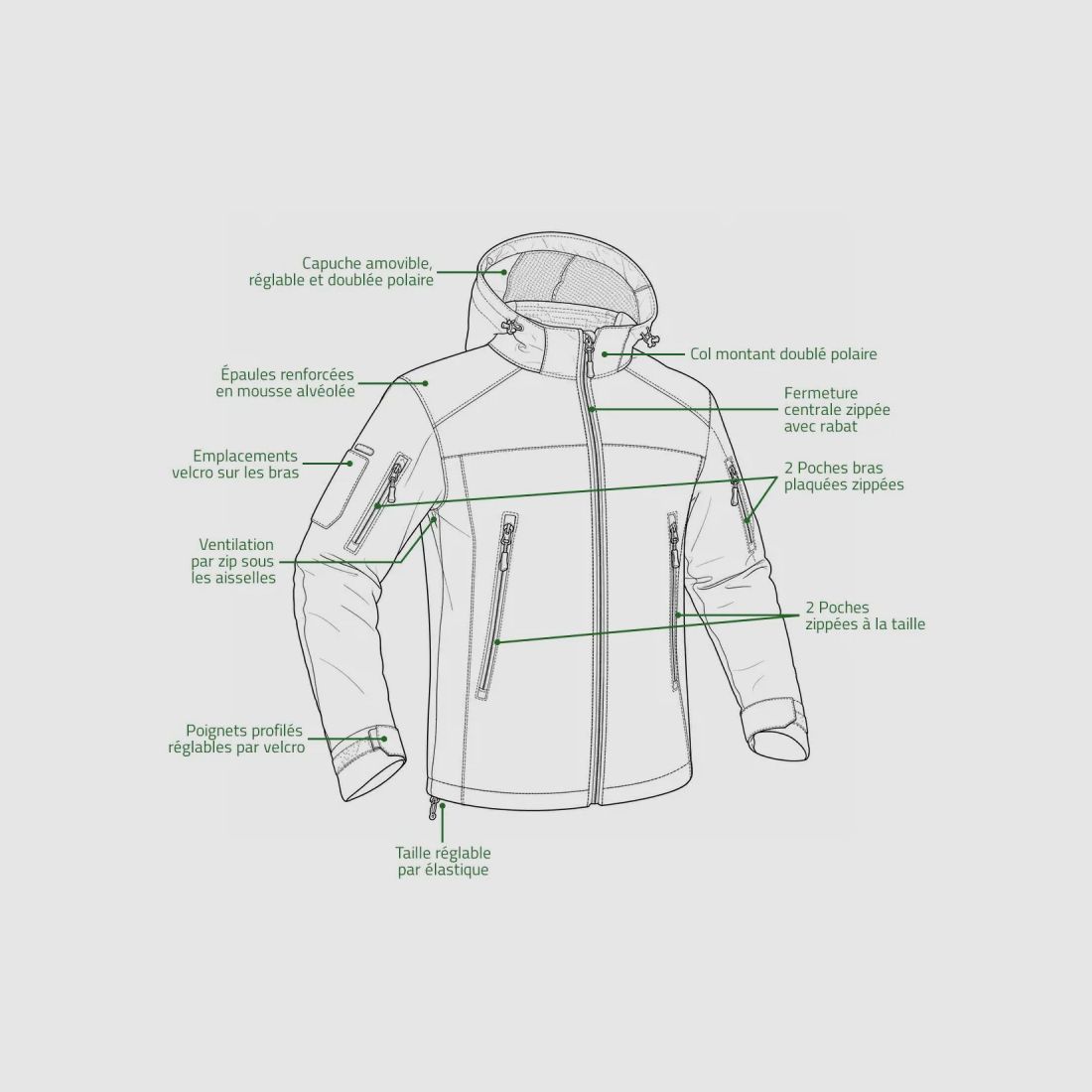 Reinforced black softshell jacket A10 Equipment Fighter, image 3 of 12